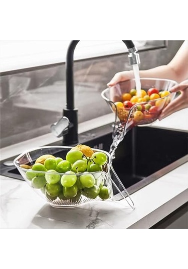 Xurunkeji Mutfak Lavabosu İçin Tahliye Sepeti Hunisi, Çok Fonksiyonlu Tahliye Sepeti Sebze Yıkama Sepeti Kuru Ve Islak Ayırma Şeffaf Xurunkeji Mutfak Lavabosu İçin Tahliye Sepeti Hunisi, Çok Fonksiyonlu Tahliye Sepeti Sebze Yıkama Sepeti Kuru Ve Islak Ayırma Şeffaf