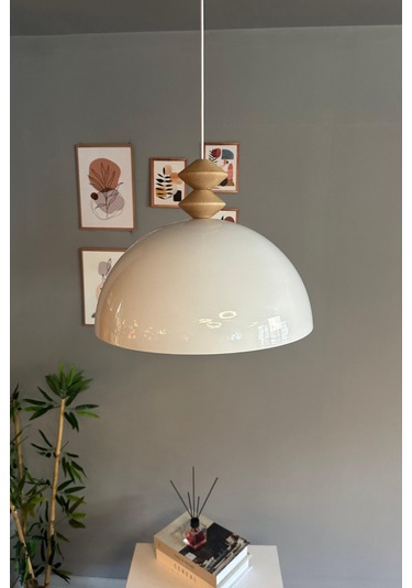 Linate Beyaz Q Kafa Başlık Avize Tekli Sarkıt Salon Kuaför Dekoratif Aydınlatma Beyaz