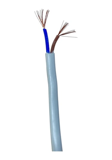 Aydınlatma Elektrik Kablosu Yassı Kablo 2 0,50 Ttr Balık Sırtı Tip Tam Bakır Beyaz 3 Metre