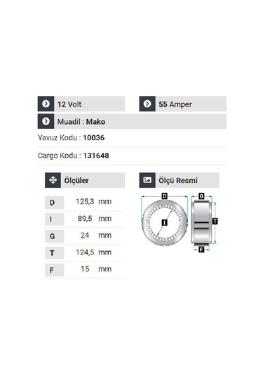 Nursan 120012 Statör 12v 55a Mako Tip Tofaş Ym