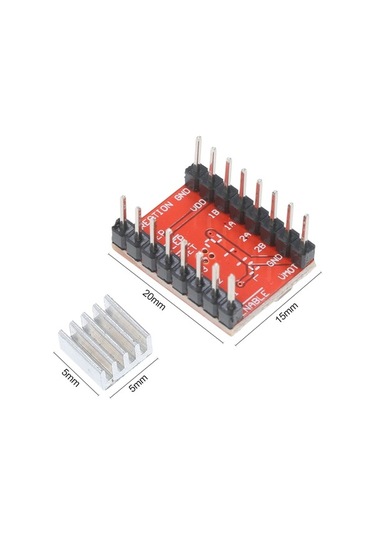 Moly 5 Adet 3d Yazıcı A4988 Adım Motor Sürücü Modülü Soğutucu Kırmızı