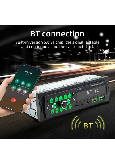 Tenfowee Araç İçi Bluetooth Mp3 Çalar, Usb Ve Fm Radyo Özellikli, Yüksek Ses Kalitesi Ve Kolay Kurulum