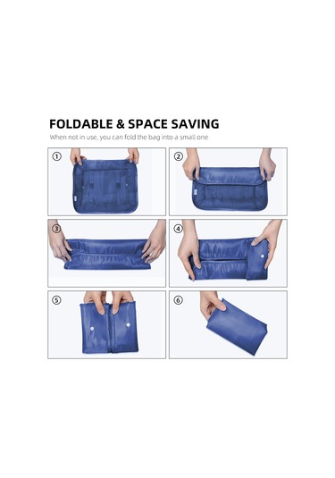 Jeehugo Seyahat Çantası Giyim Sınıflandırma Organizer Seti 7'li - Su Geçirmez Kumaş, Çift Reşen, Yer Tasarrufu, Lacivert KOYU MAVİ