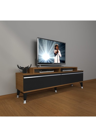 Decoraktiv Ekoflex 4 Mdf Silver Tv Ünitesi Tv Sehpası Ceviz - Siyah