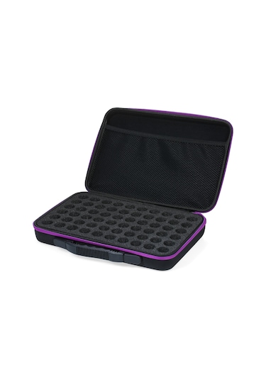 Gajeena Eşya Koruyucu Mor Eva Zıplayıcı Kutu - 10ml Yağ Fişekleri İçin 60 Bölmeli, Çantalı Ve Fantezi Cepli Taşıma Kutusu Diğer