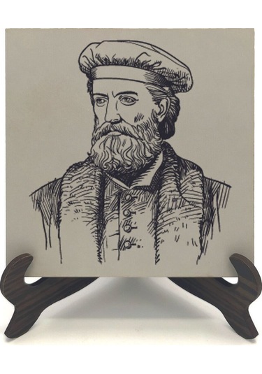 İtalyan Kaşif Marco Polo Baskılı Mdf Masaüstlük 10x10