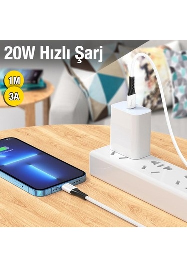Hoco X82 20 W Type-C To Lightning Hızlı Şarj Data Kablosu Beyaz