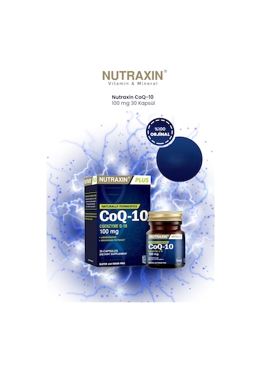 Nutraxin Koenzim Q10 100 Mg Takviye Edici Gıda 30 Yumuşak Kapsül - Coenzym, Coq10
