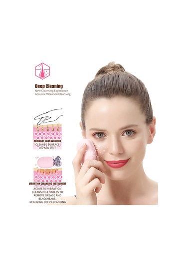 Sones 2'si 1 Arada Elektrikli Yüz Temizleme Fırçası Su Geçirmez Yüz Cilt Temizleme Masaj Aleti Silikon Titreşimli Fırça Gözenek Temizleyici Siyah Nokta Temizleyici