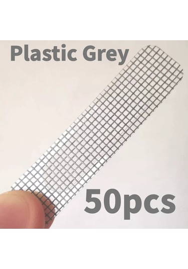 50 Adet Pencere Ağlama Deliği Kapakları Ekran Yama Yapışkanlı Pencere Teli Plastic Grey 50pcs