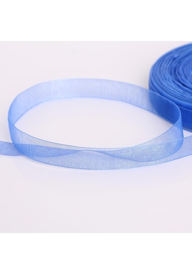 Mavi 50 Yards/rulo Dıy Organze Kurdele Hediye Paketleme 12mm Parti Düğün Dekorasyon Kumaşı
