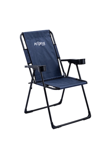 2 Adet Katlanır Kamp Sandalyesi Ve Masa Seti - Rest - Lacivert - 130 Kg Taşıma Çok Renkli