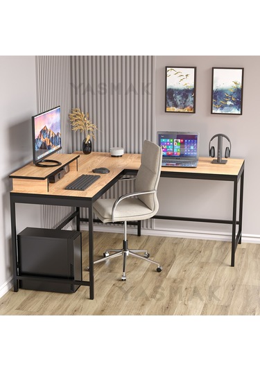 Ebru L Tipi Çalışma Oyun Masası Meşe