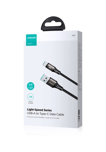 Joyroom Sa25-ac3 3a Usb'den Usb-c/type-c'ye Hızlı Şarj Veri Kablosu, Uzunluk:1,2 M