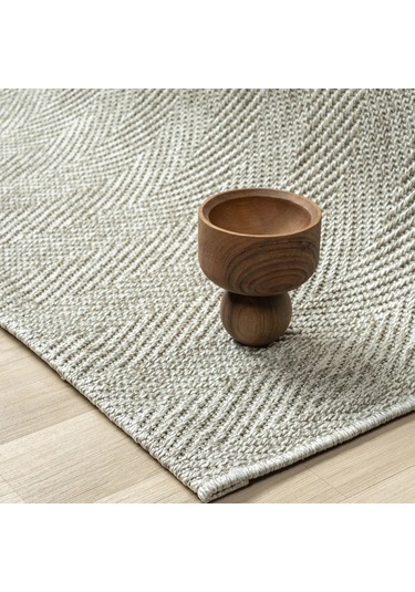 Düz Açık Gri Kılçık Desenli Modern Halı - L665grbo