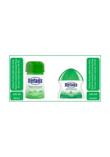 Defans Protect Yüz ve Cilt İçin Bitki Özlü Sinek Kovucu Vücut Spreyi + Vücut Losyon 100 ML