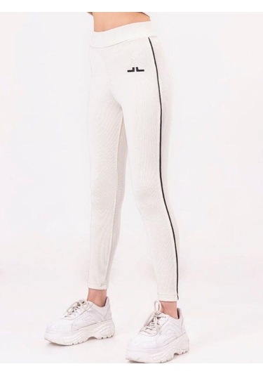 Kız Çocuk Şeritli Taytlı Crop Takım-13789 KREM