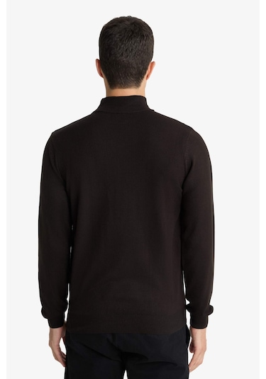Defacto Slim Fit Dar Kesim Balıkçı Yaka Basic Düz Triko Kazak R1127az25wnbn497 Kahve