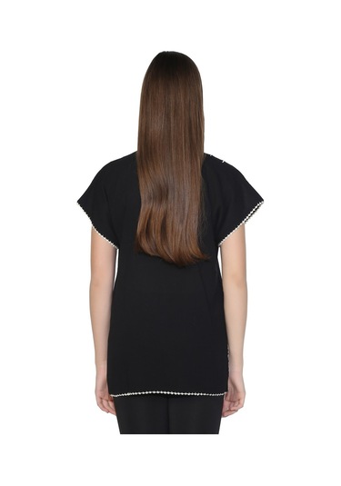 Kısa Kol Şile Bezi Naz Bluz Siyah Syh Siyah