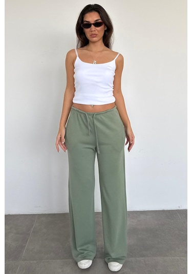 Mint Yeşili Geniş Paça Barrel Fit Eşofman Altı Mg2646 Mint Yeşili