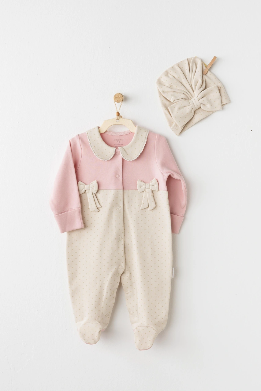 Kız Bebek Tulum Takım Romper Ac26043 Pembe