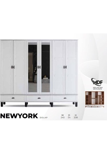 Newyork Mdf 6 Kapılı Dolap