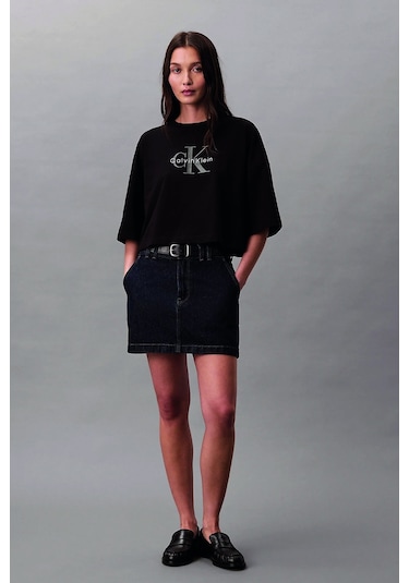 Calvin Klein Kadın Bisiklet Yaka T-shirt Siyah