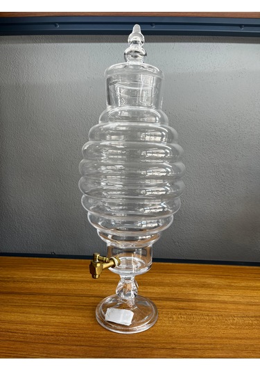 Lüks Musluklu Cam Lohusa Şerbetlik Damacana Sebil 5,50 Lt Kovan Şeffaf