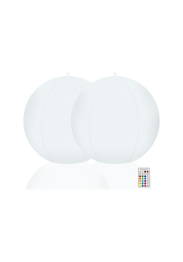 Yifomall Güneş Enerjili Ip68 Su Geçirmez Led Top Işığı - Havuz Ve Bahçe İçin 16 Renk + 4 Efekt, Uzaktan Kumanda Ve Zamanlama, 34cm 2'li Paket