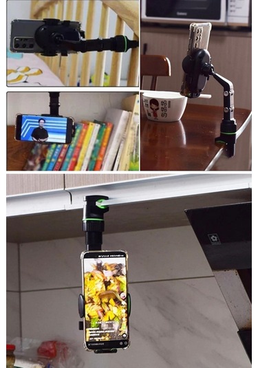Hobibahçem Dikiz Aynasına Takılabilen Eklemli Telefon Tutucu Aparat Siyah
