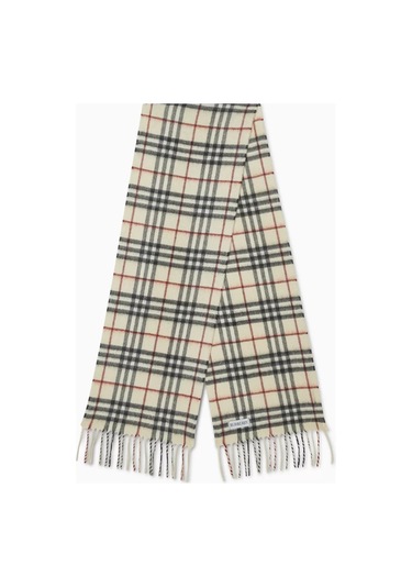 Burberry Kaşmir Kareli Eşarp, Arşivsel Desen & Saf Kaşmir Lacivert