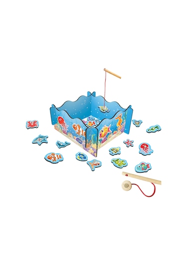 Ony-381 Ahşap Manyetik Tutmalı Balık  Oyunu