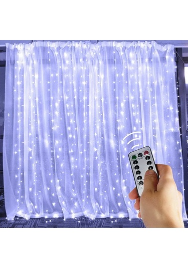 Beyaz Salkım Led Işık Beyaz Led Işık Usb +kumandalı Beyaz İnce Peri Ledli 3x2.5 Metre Yılbaşı Işıkları