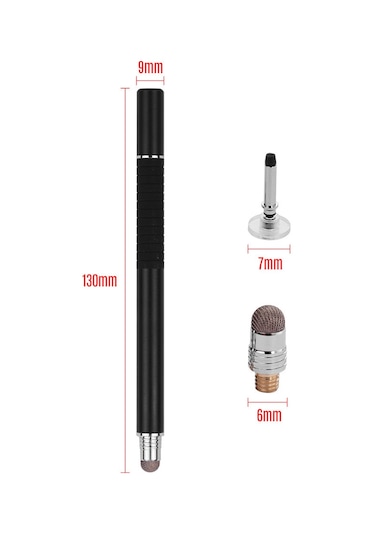 Singree 2si 1 Arada Hassas İletken Başlık Disk Uçlu Evrensel Dokunmatik Kalem Tüm Telefon Tabletler İçin Siyah 2li Paket