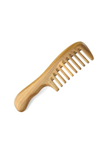 Oypfxmı-geniş Diş Doğal Sandal Ağacı Saç Tarağı-kalın Kıvırcık Dalgalı Saçlar İçin Pürüzsüz Saplı Statik Olmayan Ahşap Dolaşık Açıcı Tarak