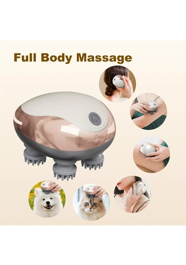 Geekyou Kedi Ve Kişi İçin Elektrikli Saç Derisi Masaj Cihazı - 3d Derin Uygulama, Manyetik Şarj, Ipx7 Su Geçirmez, 10 Dakika Otomatik Durdurma