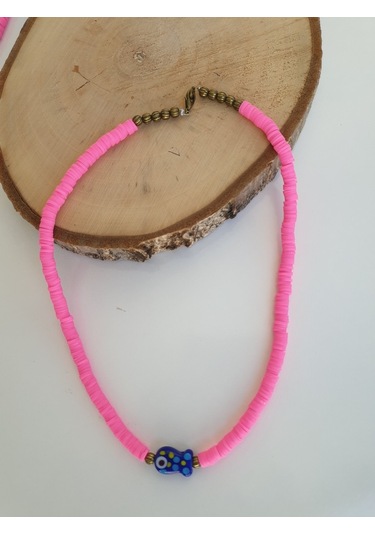 Pinkimaj Fimo Kolye Murano El Yapımı Cam Balık Figürlü