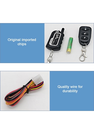 Motosiklet Hırsızlık Önleme Alarm Sistemi 2 Yönlü Kablosuz Uzaktan Motor Çalıştırma Durdurma Kilitleme/kilit Açma Kontrol Cihazı 12v Ayarlanabilir Hassasiyet 125db Korna 2 Uzaktan Kumanda