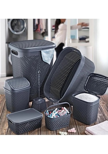 Ssm Sesam Grup Katre Çeyiz Seti 7 Parça Banyo Seti Antrasit