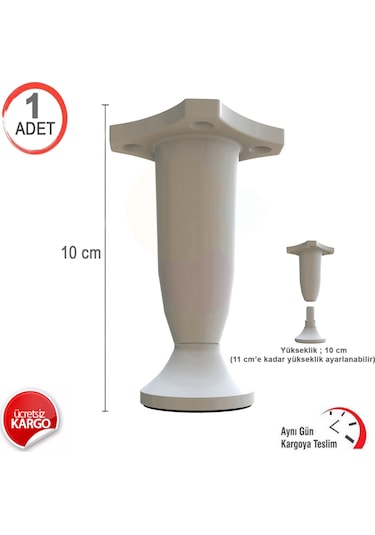 Alkur homeline 1 Adet 10 cm Plastik Beyaz Bingolu ( 1 cm Ayarlan