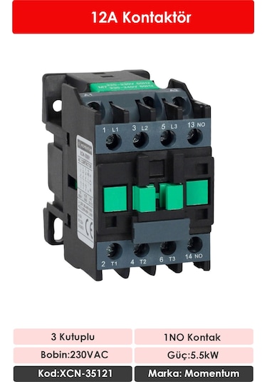 Momentum Kontaktör 12A 5.5kW 1NO XCN-35121