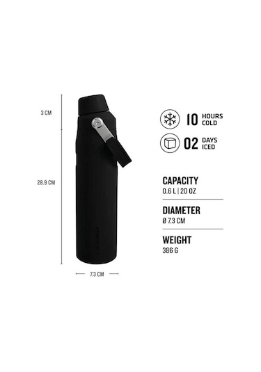 Stanley The Aerolight Iceflow Soğuk Su Termosu 0,60 Lt Siyah