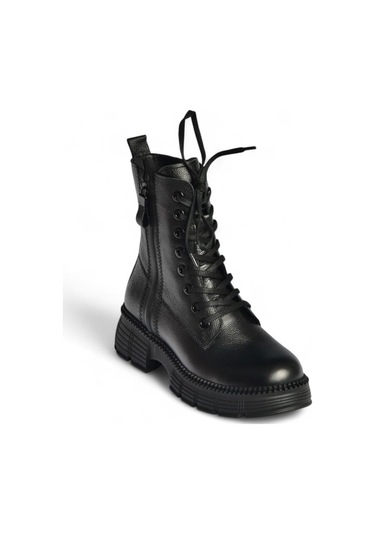 Fox Shoes V555589103 Siyah Hakiki Deri Bağcıklı Postal Bot Siyah