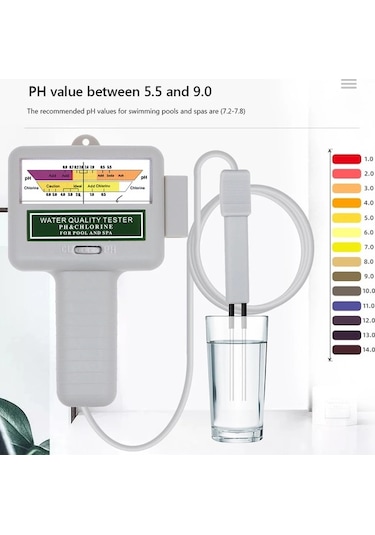 Zyzqstore Profesyonel Ph Ve Klor Ölçer, 2-in-1 Su Kalite Test Cihazı, 1 Adet 1 Pc