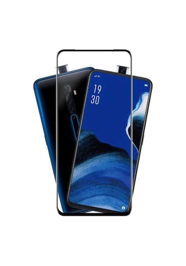 Oppo Reno 2Z Davin 5D Cam Ekran Koruyucu Siyah