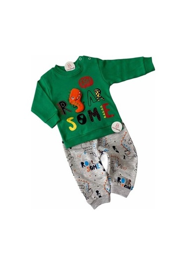 Dinozor Baskılı İkili Takım Yeşil