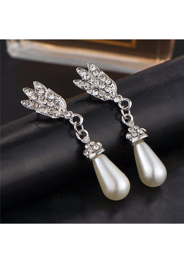 Trend Zirkon Taş İşlemeli Taç İnci Takı Seti Sevgililer Günü Hedi