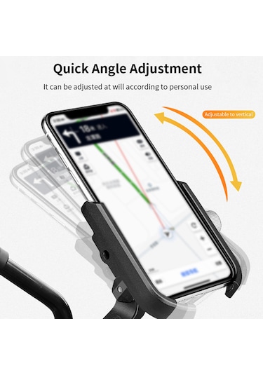 Vkemall Alüminyum Çelik Bisiklet-motosiklet Telefon Tutucu, 4.5-6.8 İnç İçin El Tutucu Tipi, Siyah, 30mm'den Az Çap Uyumlu Siyah