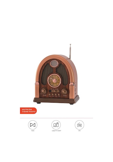Torima D-58 Nostalji Radyo Kablosuz Bluetooth Hoparlör