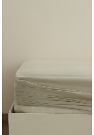 Karaca Home Basic %100 Pamuk Tek Kişilik Lastikli Çarşaf Adaçayı